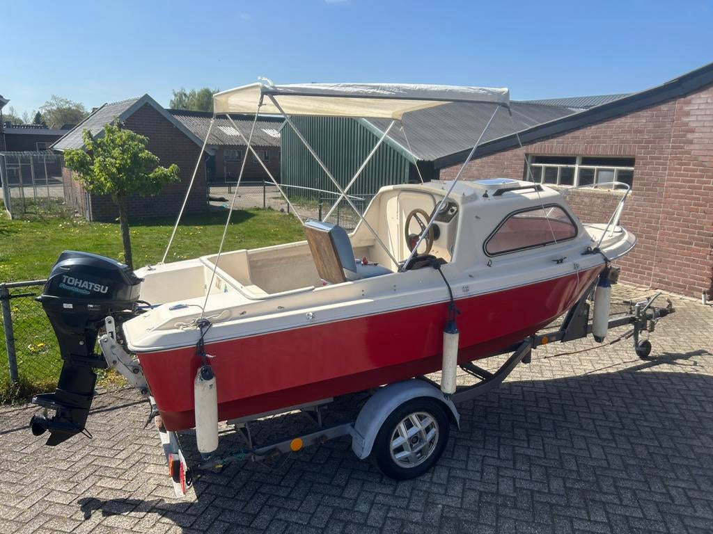 VAARKLARE SHETLAND BOOT+TOHATSU 20PK 4 TAKT+TRAILER, Watersport en Boten, Vis- en Consoleboten, 10 tot 30 pk, Ophalen of Verzenden