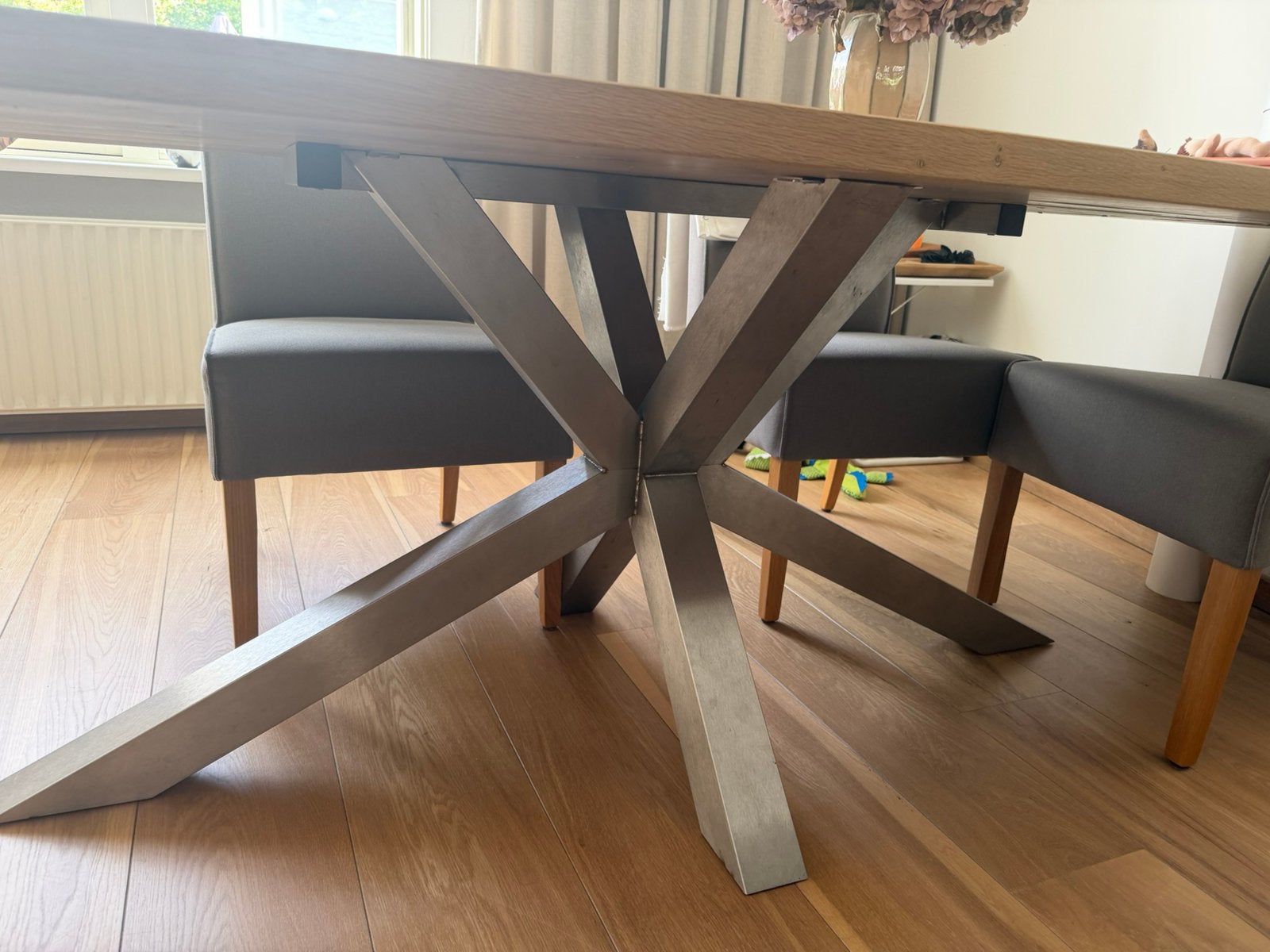 Prachtige eiken Deens ovale eetkamertafel Table du Sud 220, Ophalen, 100 tot 150 cm, 200 cm of meer, Zo goed als nieuw
