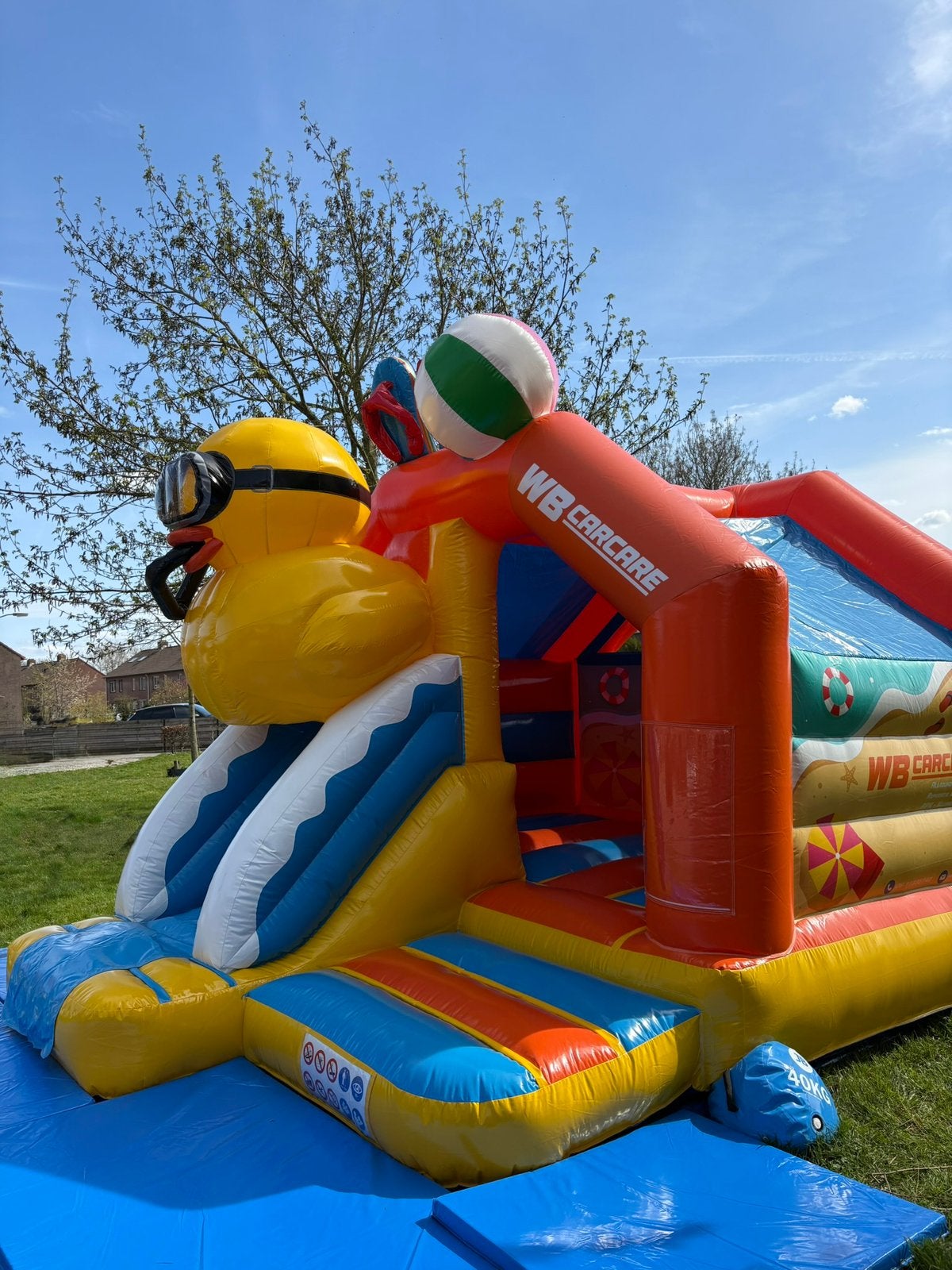 Springkussen met glijbaan te huur, Verzenden, Zo goed als nieuw, Verjaardag