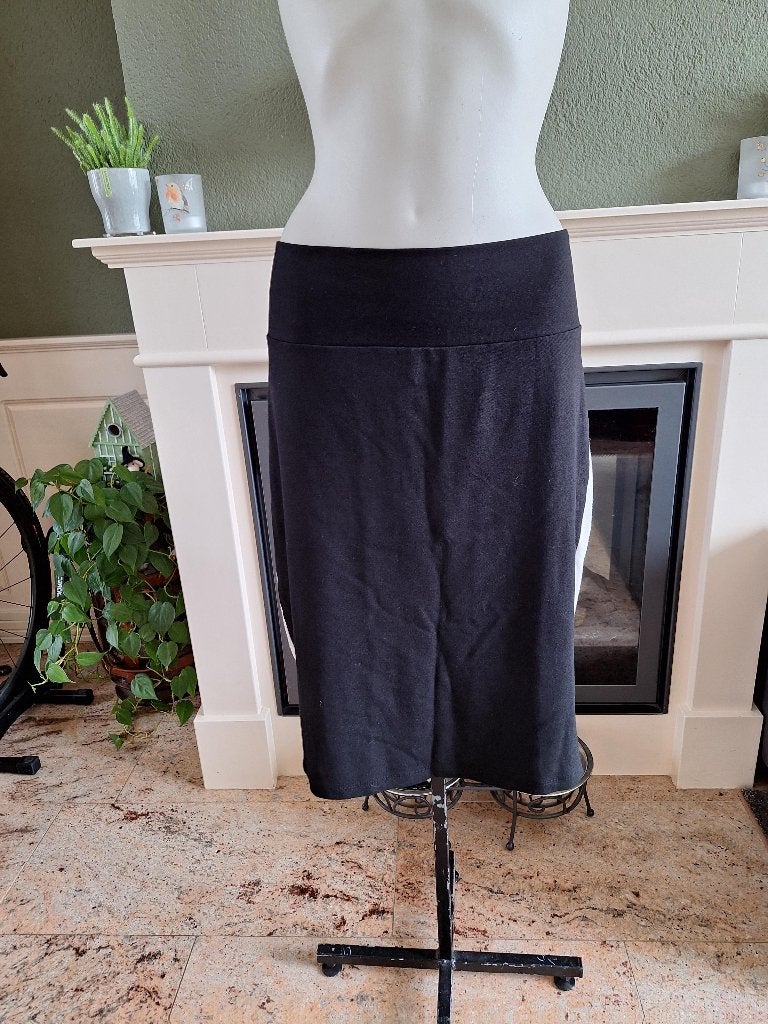 Yoek prachtige zwart wit sportieve rok L, Yoek, Verzenden, Zwart, Maat 42/44 (L)