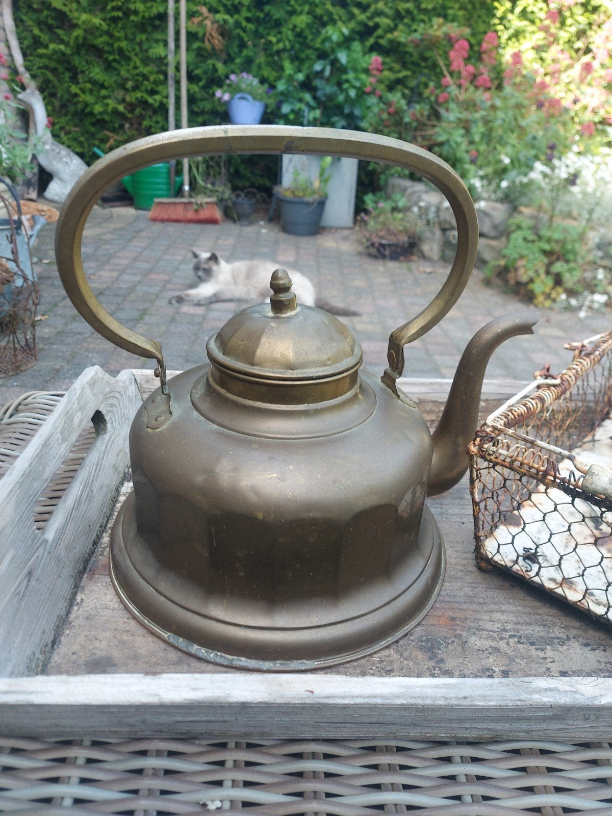 Mooie bijzondere hele grote koperen Brocante ketel, Ophalen of Verzenden