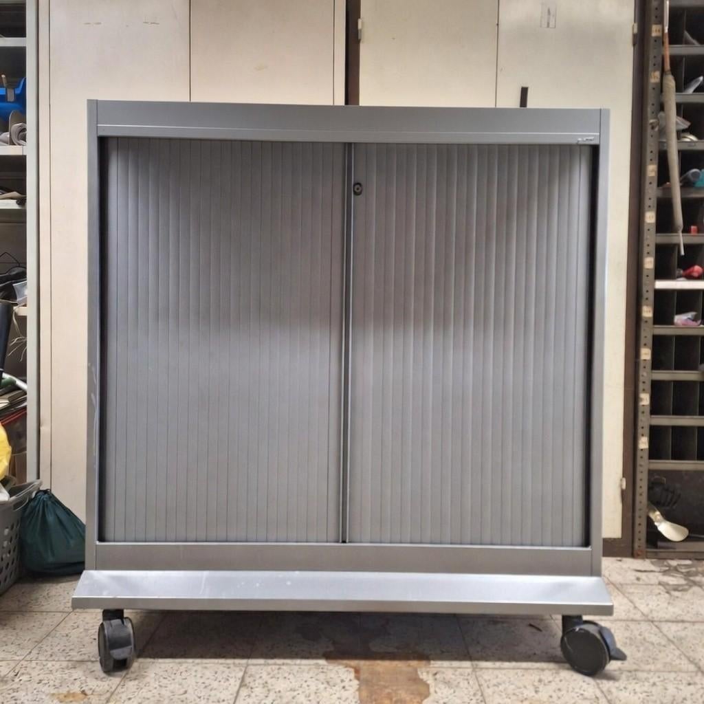 Ahrend Archiefkast/Dossierkast/Roldeurkast + Wieltjes, Ophalen, Gebruikt, 100 tot 150 cm, .