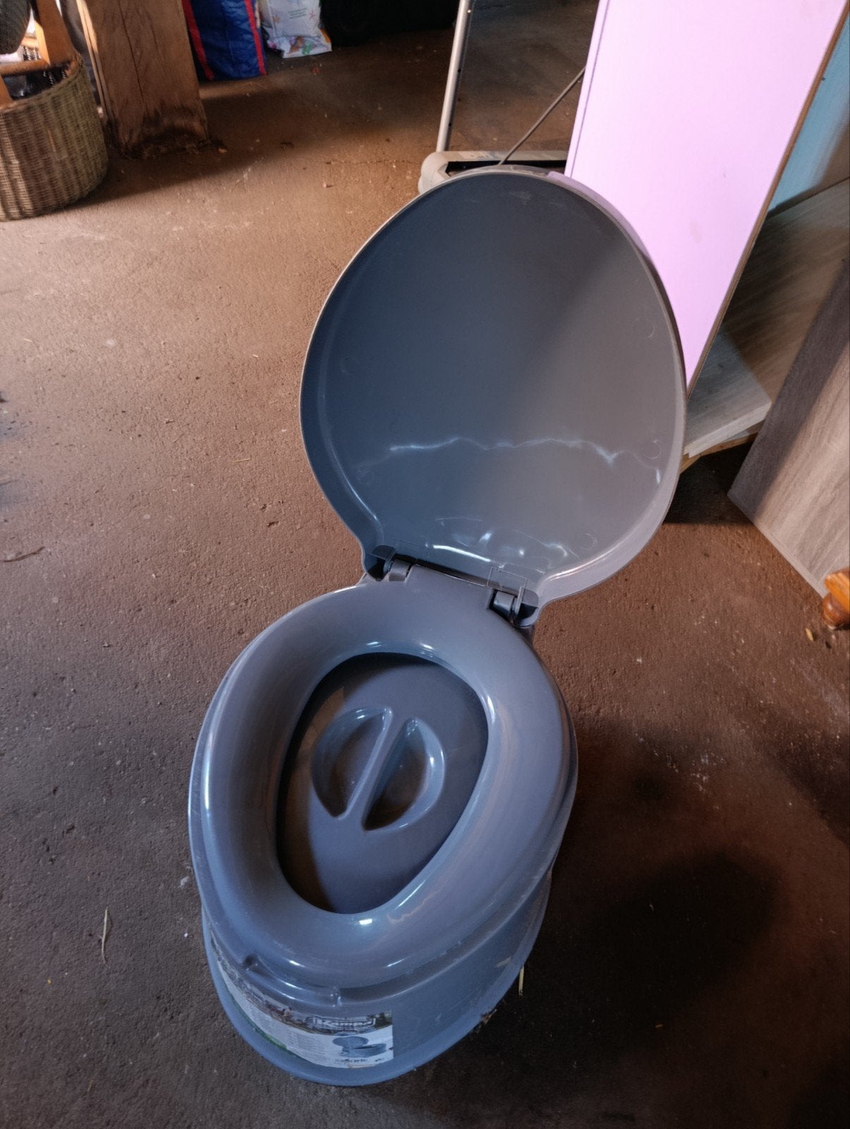 Kampa Khazi portable toilet, draagbaar wc grijs, Ophalen, Gebruikt