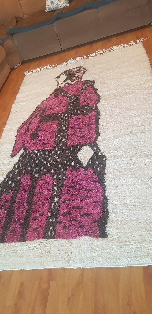 Handgeknoopt Berber kleed wol 262x158cm, 150 tot 200 cm, 200 cm of meer, Ophalen of Verzenden, Zo goed als nieuw