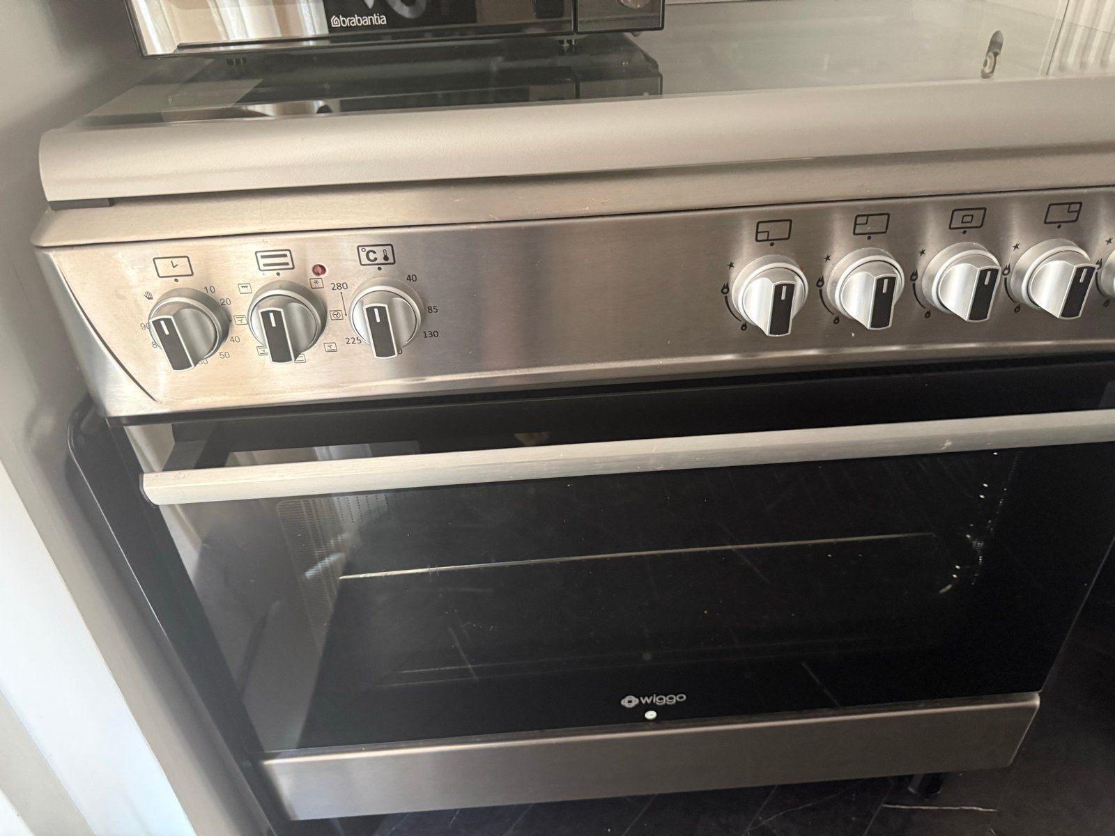 Wiggo gasfornuis met 6 pitten en oven, Witgoed en Apparatuur, Fornuizen, Gebruikt, Hete lucht, 60 cm of meer, Ophalen of Verzenden