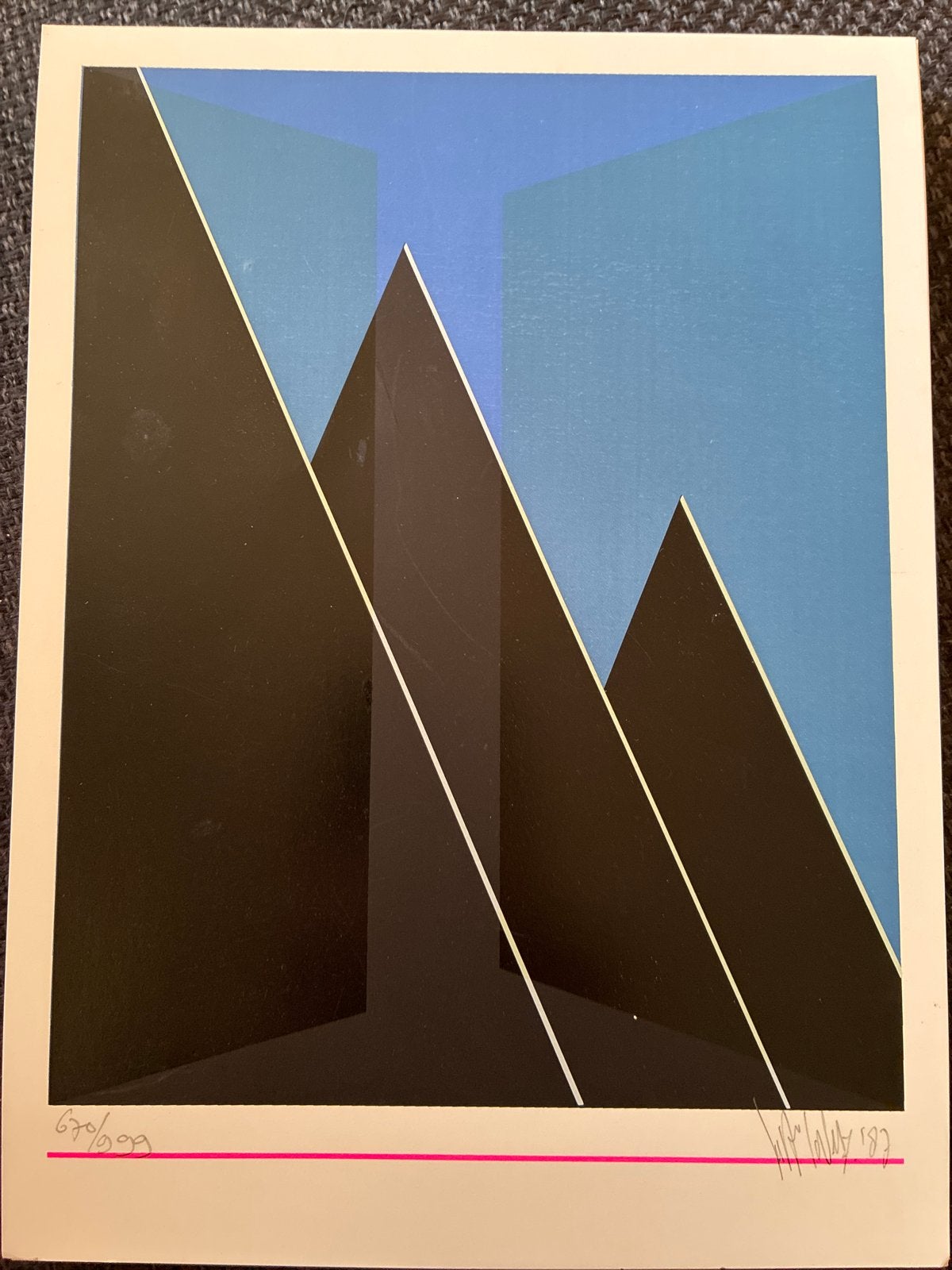 Zeefdruk Dirk Huizer, gedrukt door Wout van der Vet (1987), Antiek en Kunst, Kunst | Etsen en Gravures, Ophalen of Verzenden, Zeefdruk