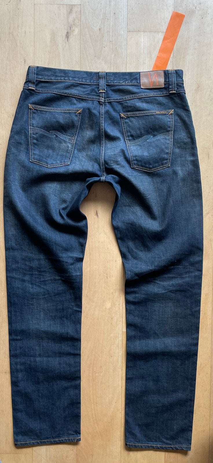 Nudie Jeans Steady Eddie spijkerbroek W38 L36, Ophalen of Verzenden, Zo goed als nieuw, Blauw, W36 - W38 (confectie 52/54)