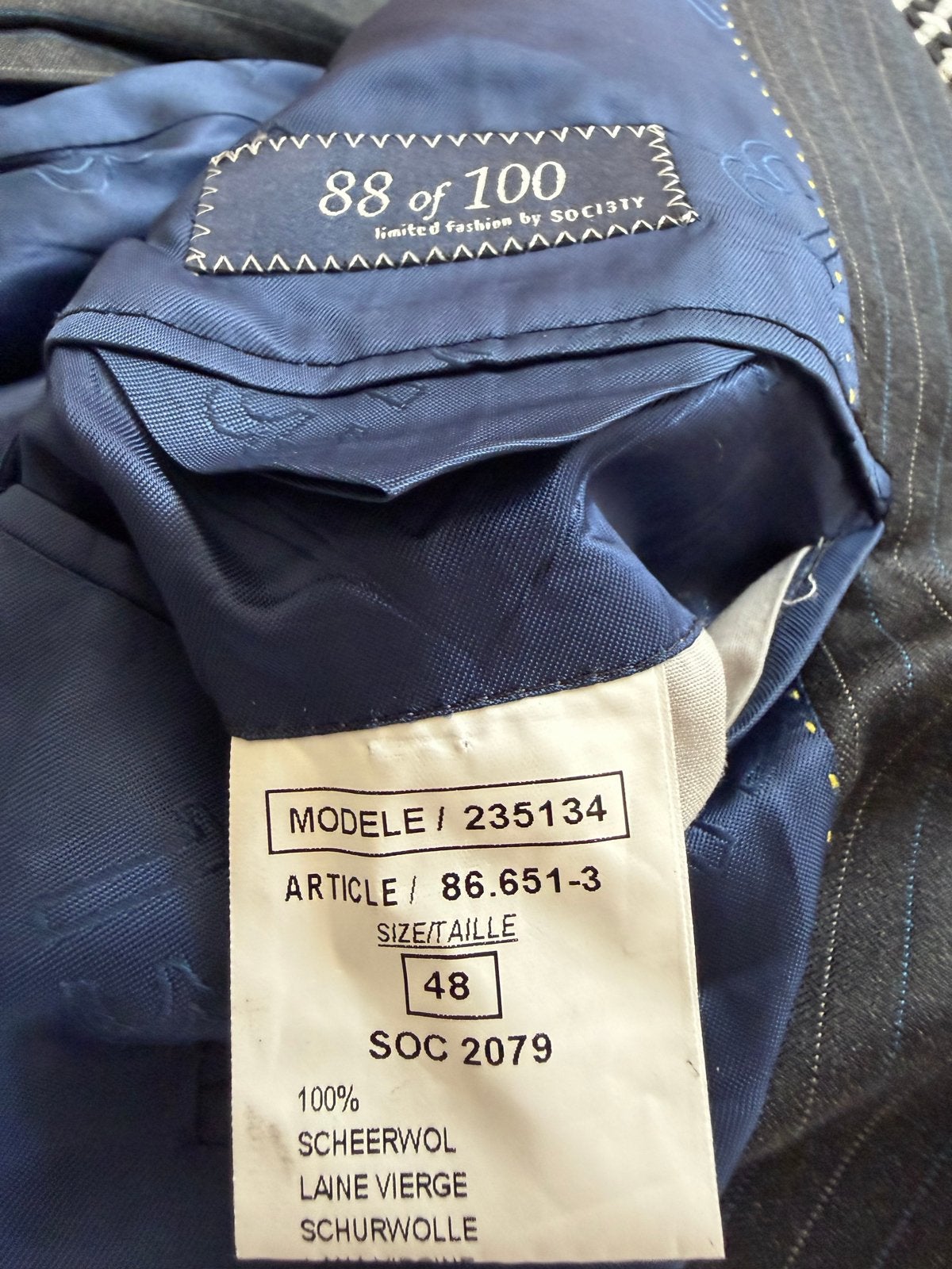Exclusief Society Pak - Maat 48 - 100% Scheerwol, Ophalen of Verzenden, Zo goed als nieuw, Maat 46 (S) of kleiner, Grijs