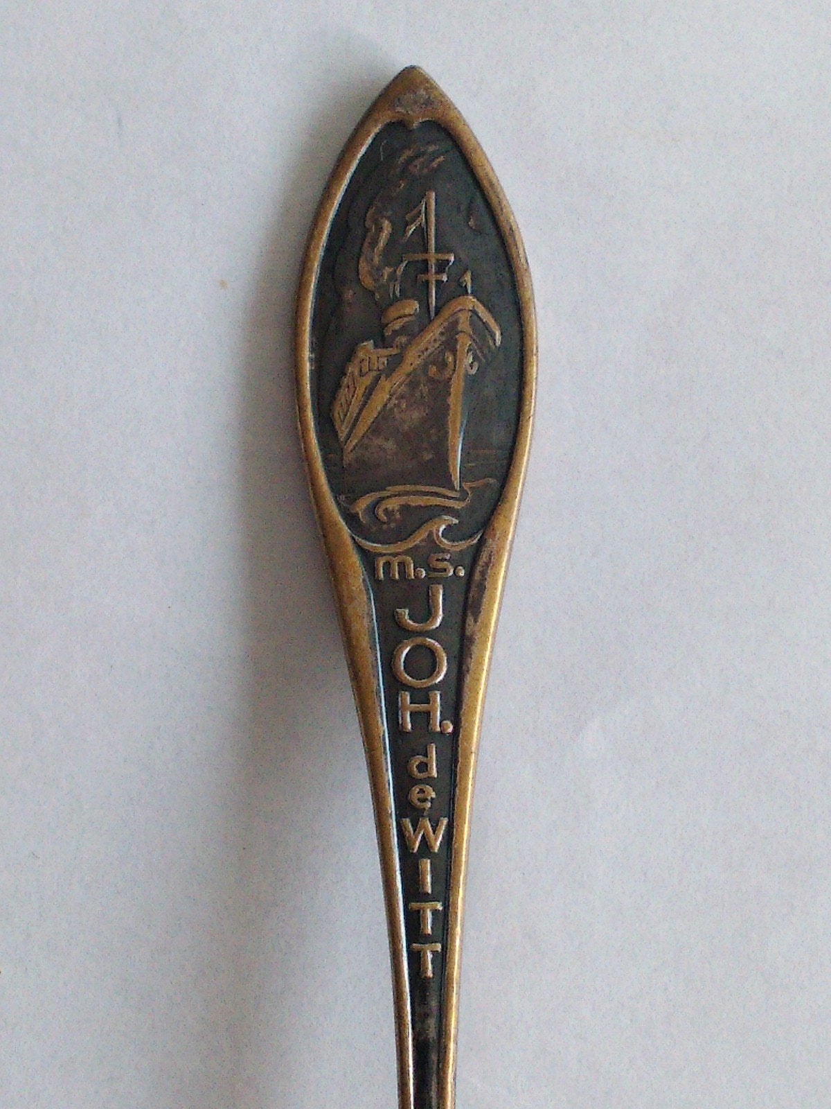 Vintage theelepeltje s.s. Johan de Witt, Verzenden, Zo goed als nieuw, Sport