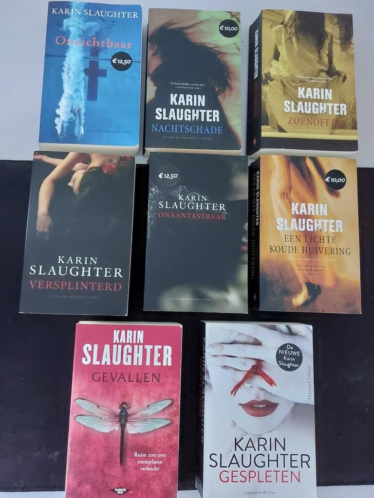 Karin Slaughter Boekenpakket - 8 Thrillers, Ophalen of Verzenden, Gelezen, Karin Slaughter, Nederland