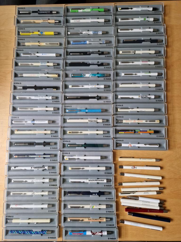 Parker Roller Ball pennenverzameling met doosjes '80 '90, Met doosje, Ophalen of Verzenden, Zo goed als nieuw, Parker