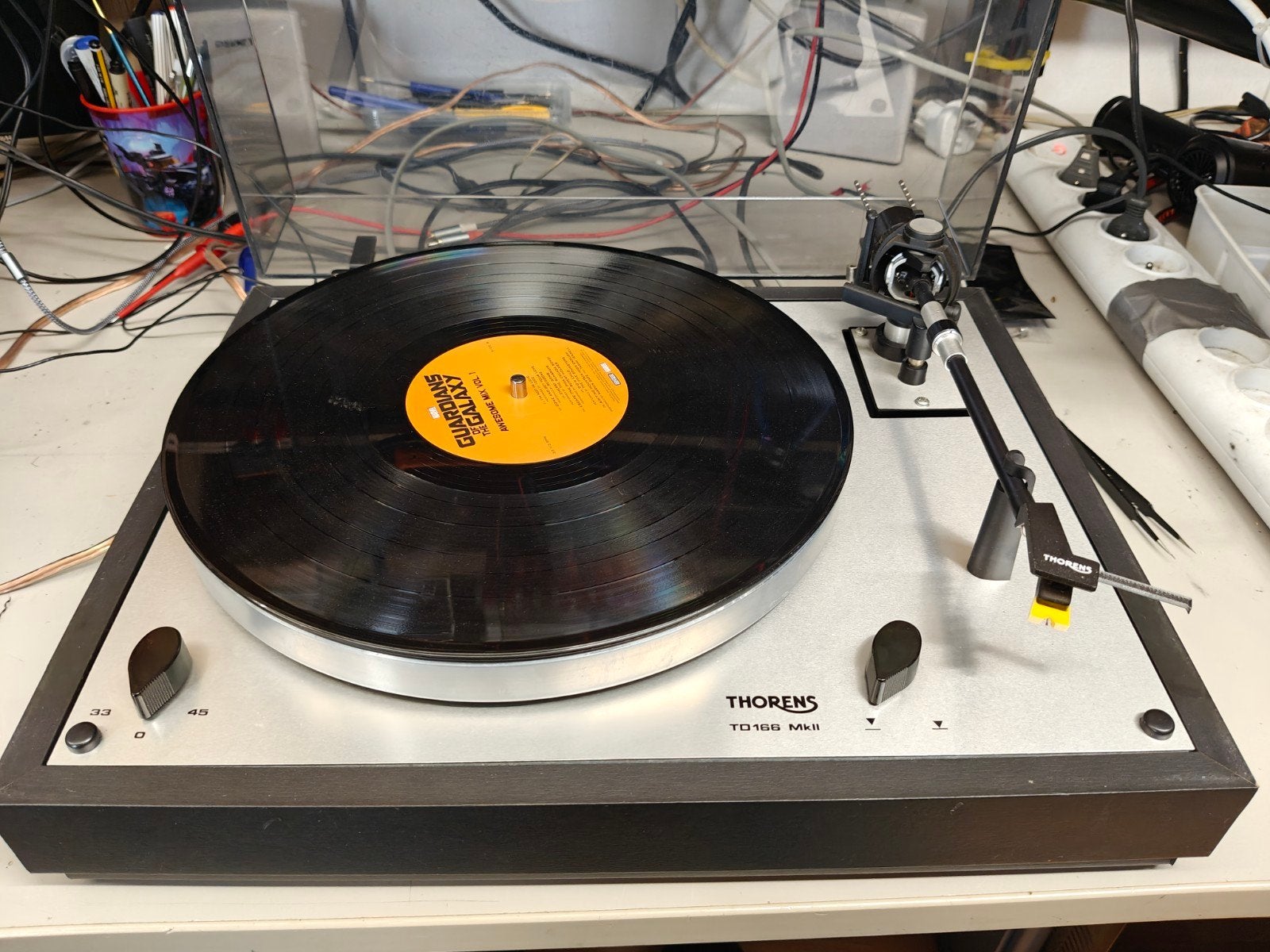 Thorens TD-166 MK2 220 volt versie, Audio, Tv en Foto, Ophalen, Gebruikt, Platenspeler, Thorens