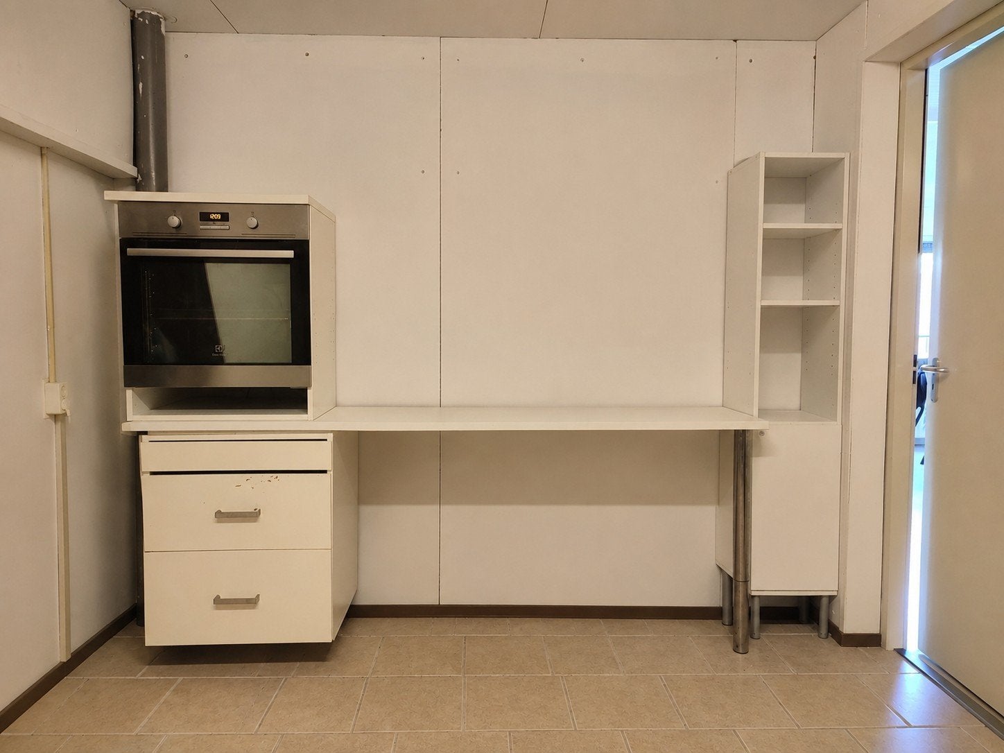 Witte kastenset met ovenkast, aanrechtblad en ladekast, Huis en Inrichting, Kasten | Overige, Ophalen of Verzenden, Gebruikt