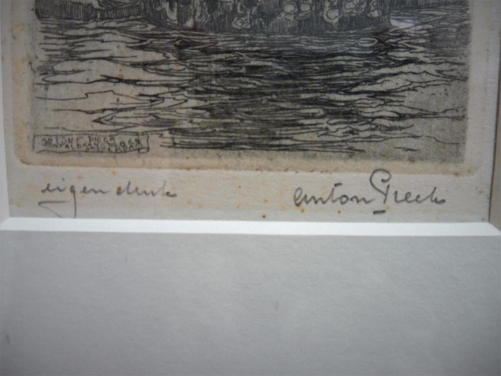 Originele Anton Pieck Montelbaanstoren Amsterdam gesigneerd, Ophalen of Verzenden