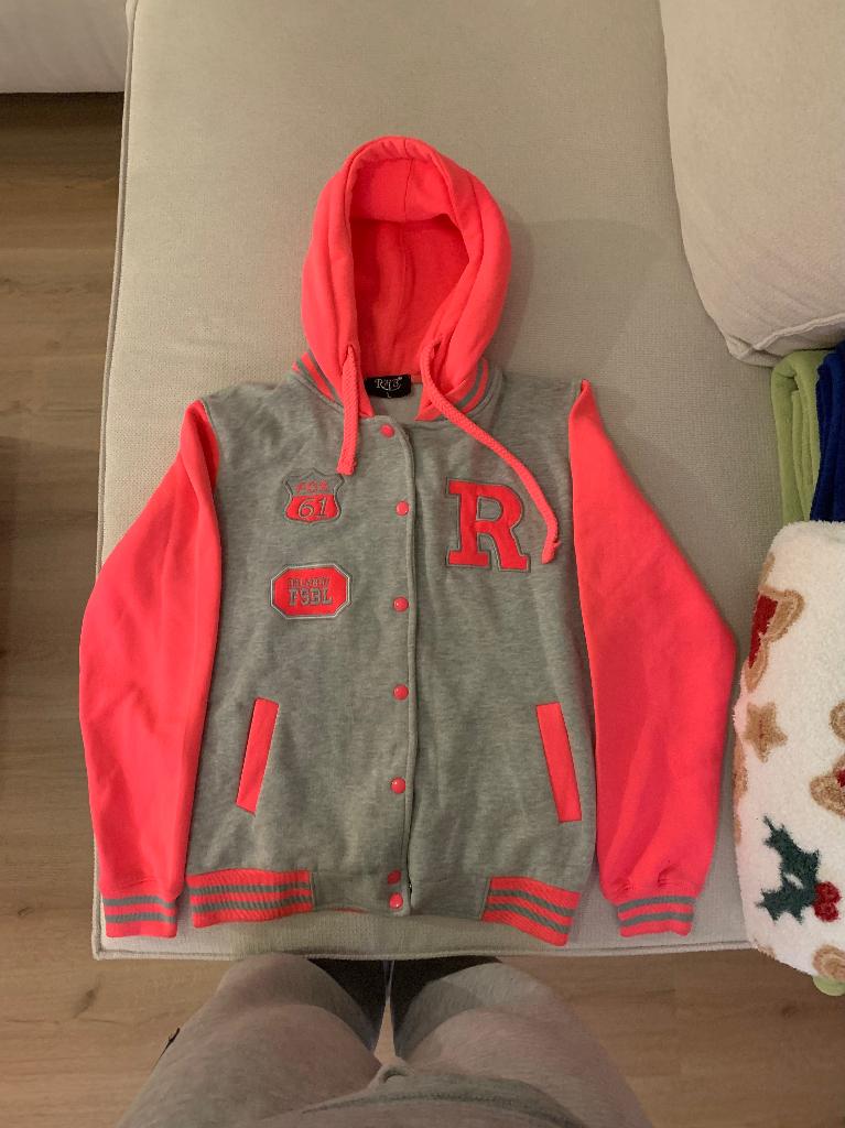 Vest maat L grijs met neon roze Mauwen, Maat 42/44 (L), Ophalen of Verzenden, Zo goed als nieuw, Grijs