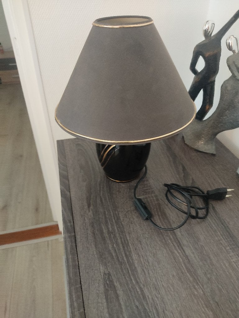 Tafellamp, Ophalen, Met schakelaar, E27 (groot), Zwart