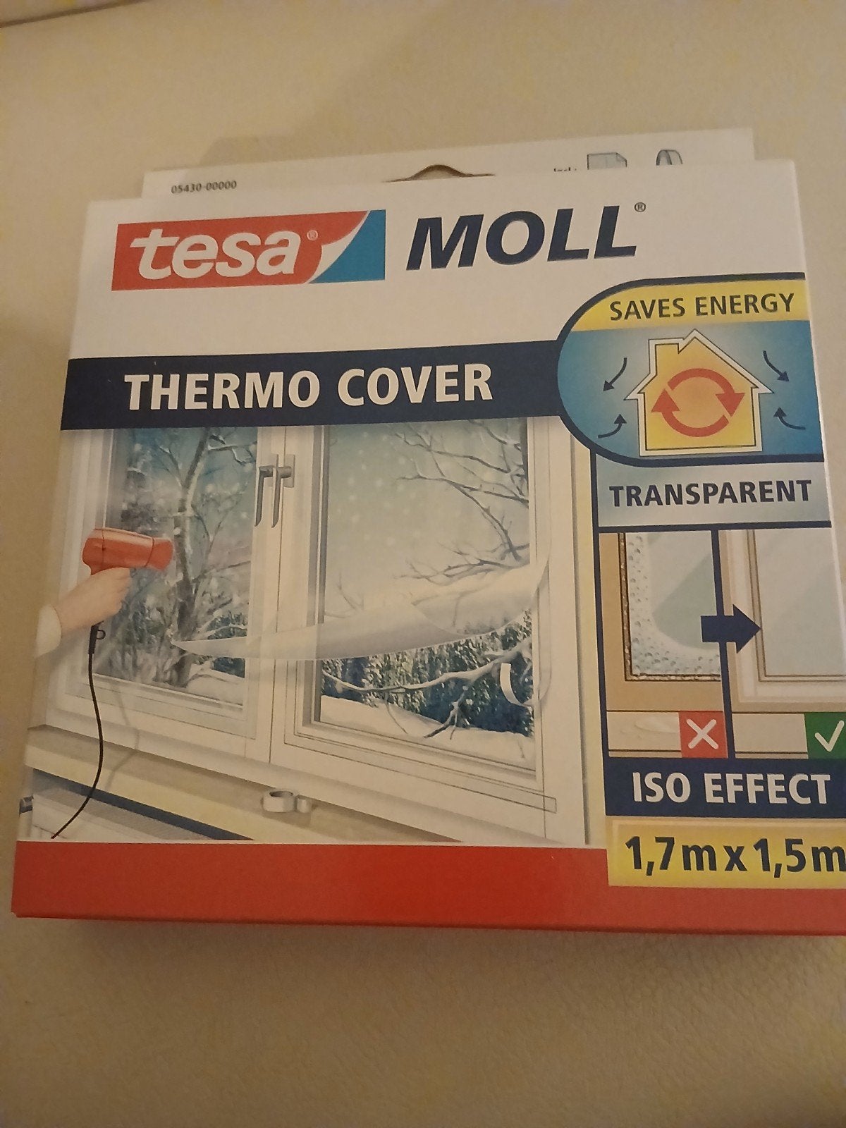 Tesa Moll Thermo Cover Raamfolie  4 stuks voor 15 euro., Doe-het-zelf en Verbouw, Minder dan 4 cm, Overige materialen, Nieuw, Ophalen of Verzenden