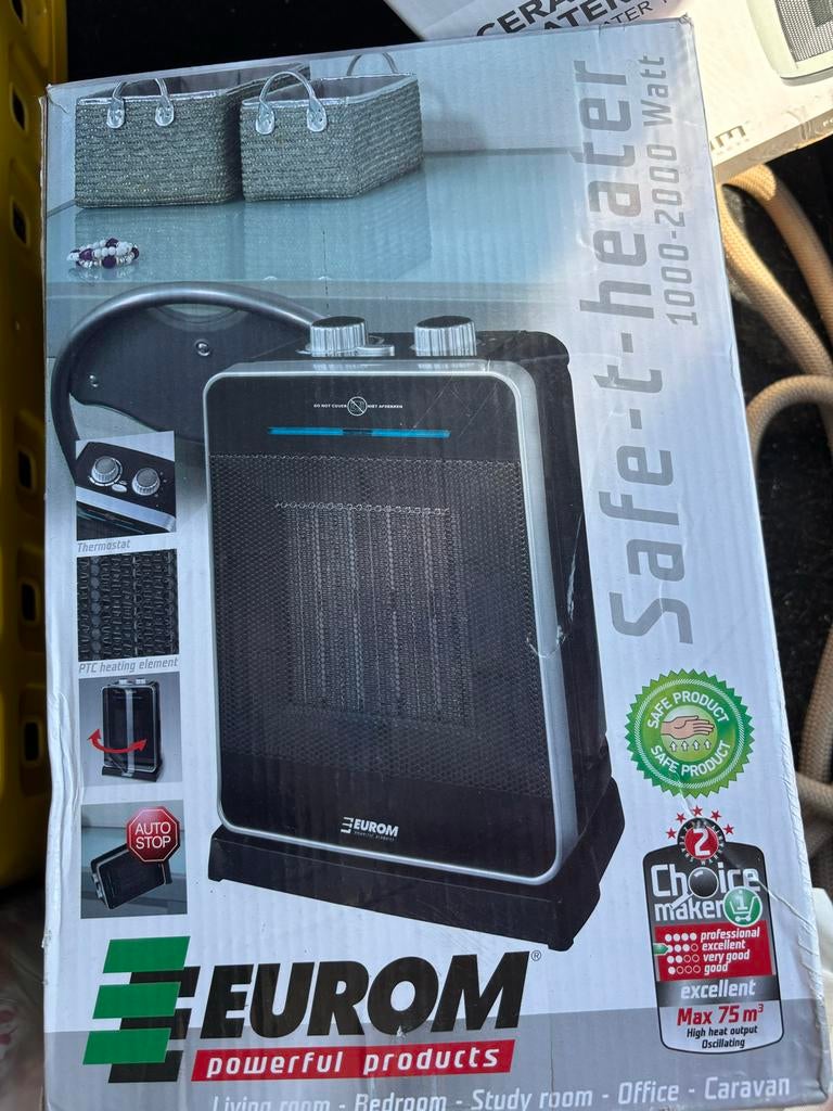 Eurom Safe-t-heater 1000-2000 Watt Kachel, Ophalen of Verzenden, Zo goed als nieuw