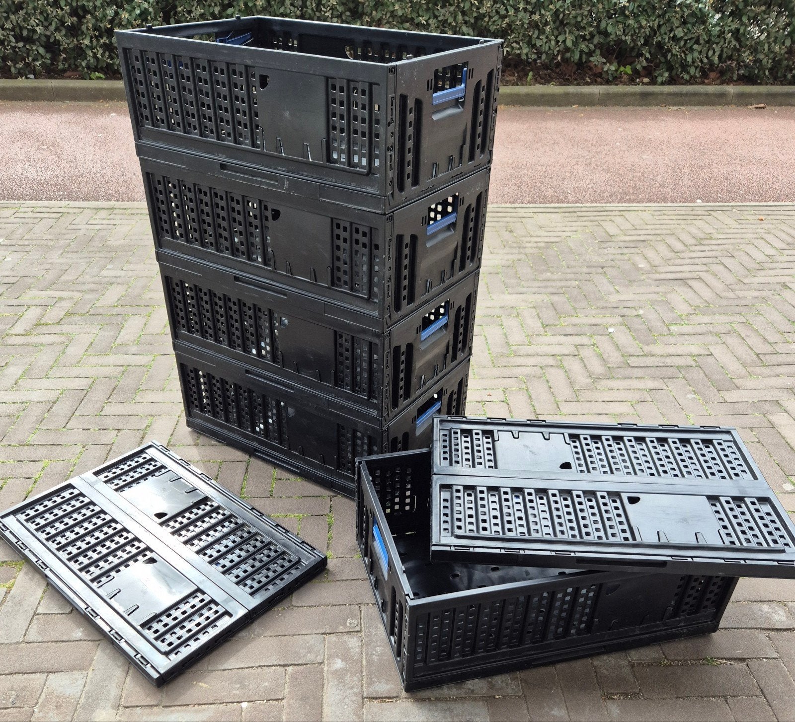 laats 10x Stapelkratten verhuisdozen opvouwbaar bananendozen, Doe-het-zelf en Verbouw, Kratten en Dozen, Ophalen, Opvouwbaar, 50 tot 75 cm