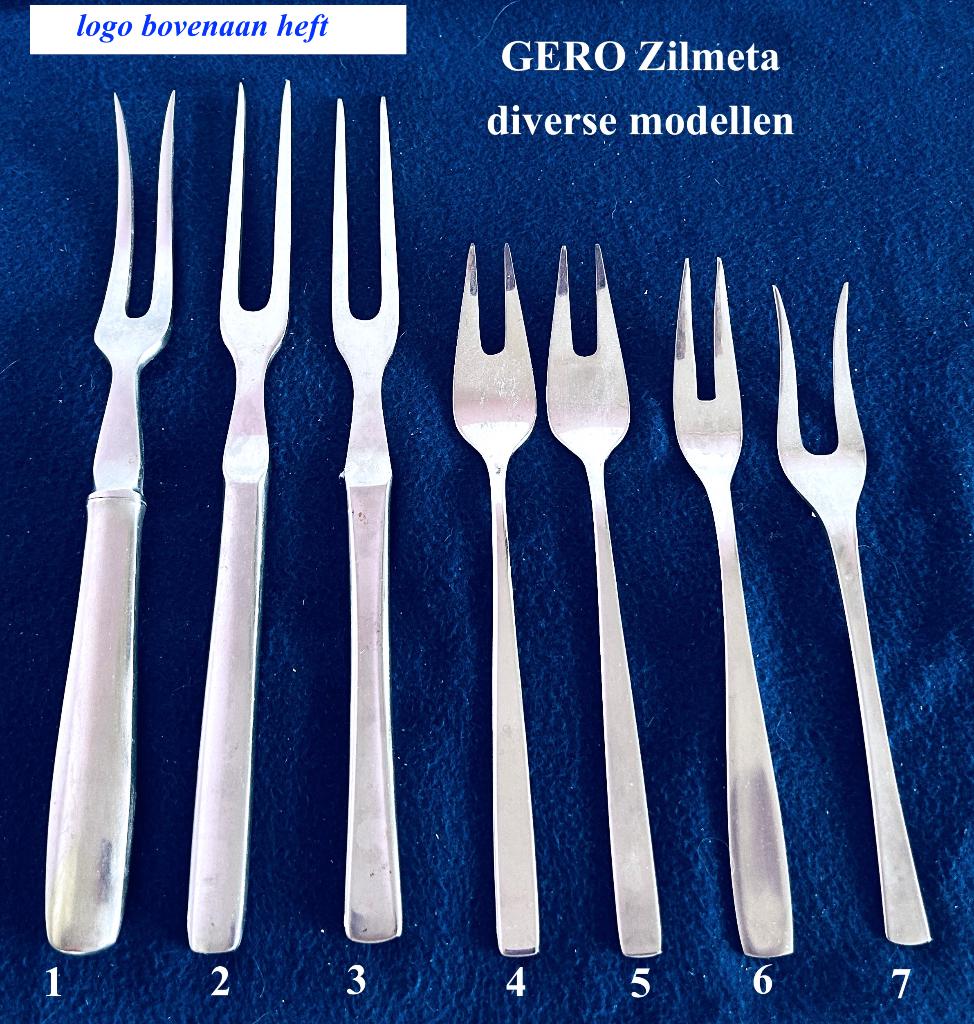 Teab 7x vleesvork Gero Zilmeta bovenaan heft Divers Modellen, Ophalen