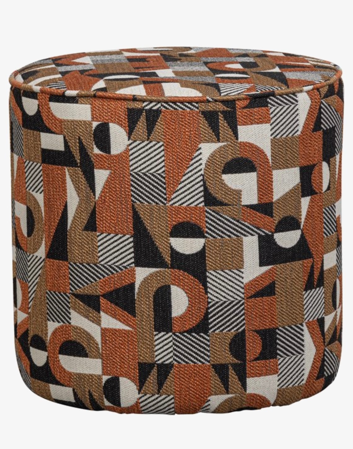Poef Woood Lex slinger roest melange, Ophalen, Minder dan 50 cm, Rond, Zo goed als nieuw