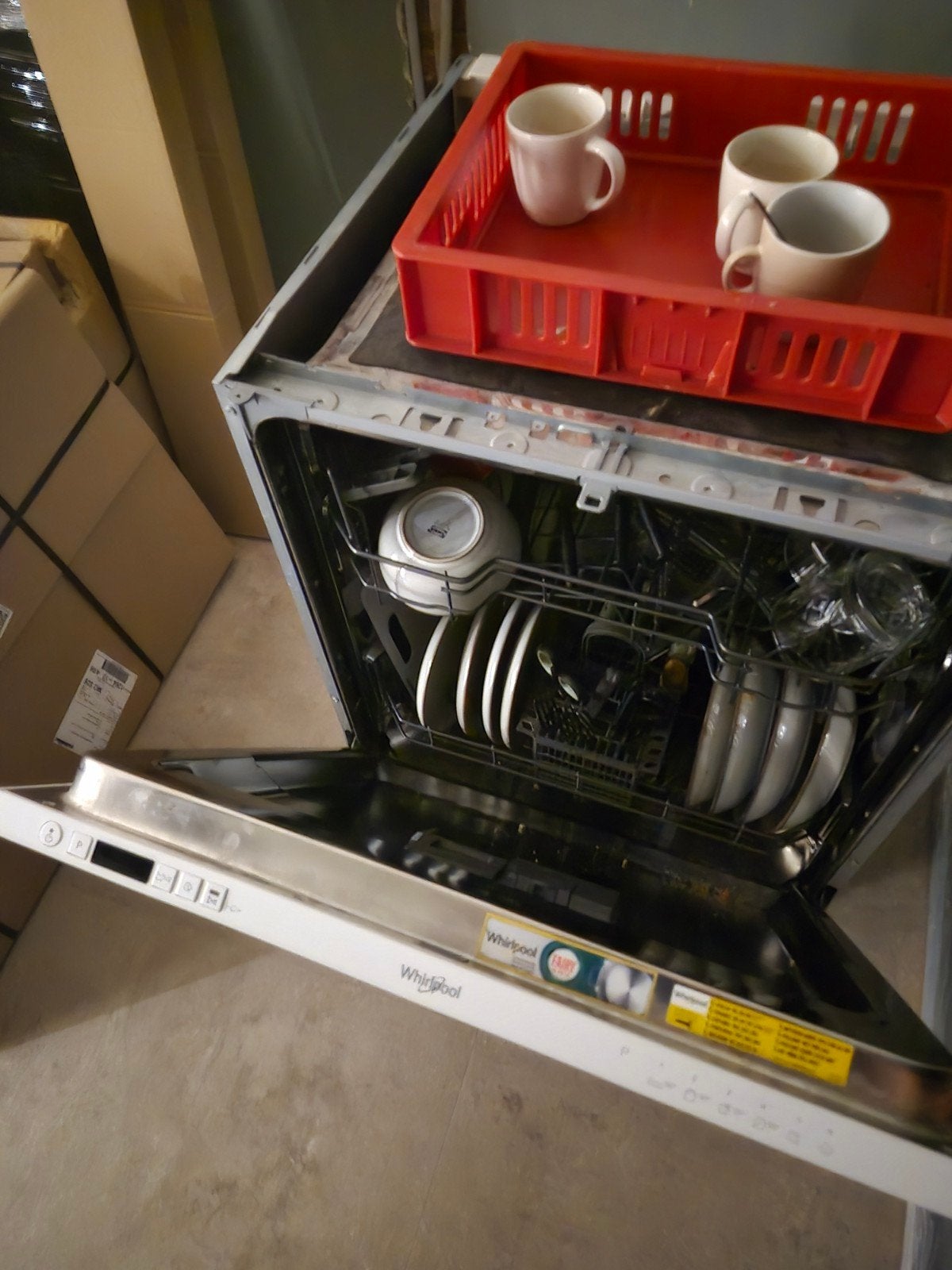 Goed werkende Whirlpool inbouw vaatwasser, Witgoed en Apparatuur, Ophalen, Zo goed als nieuw, Inbouw, Minder dan 85 cm