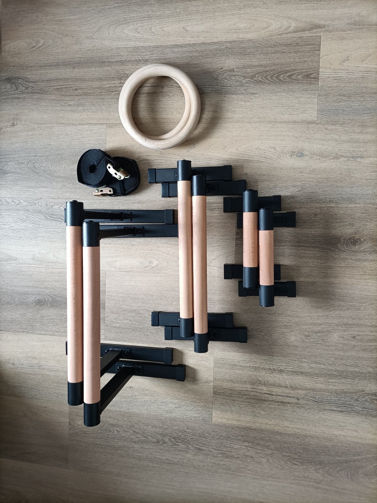 Kraken Parallettes Set + gymnastiek ringen, Sport en Fitness, Ophalen, Zo goed als nieuw, Benen, Push-up steun
