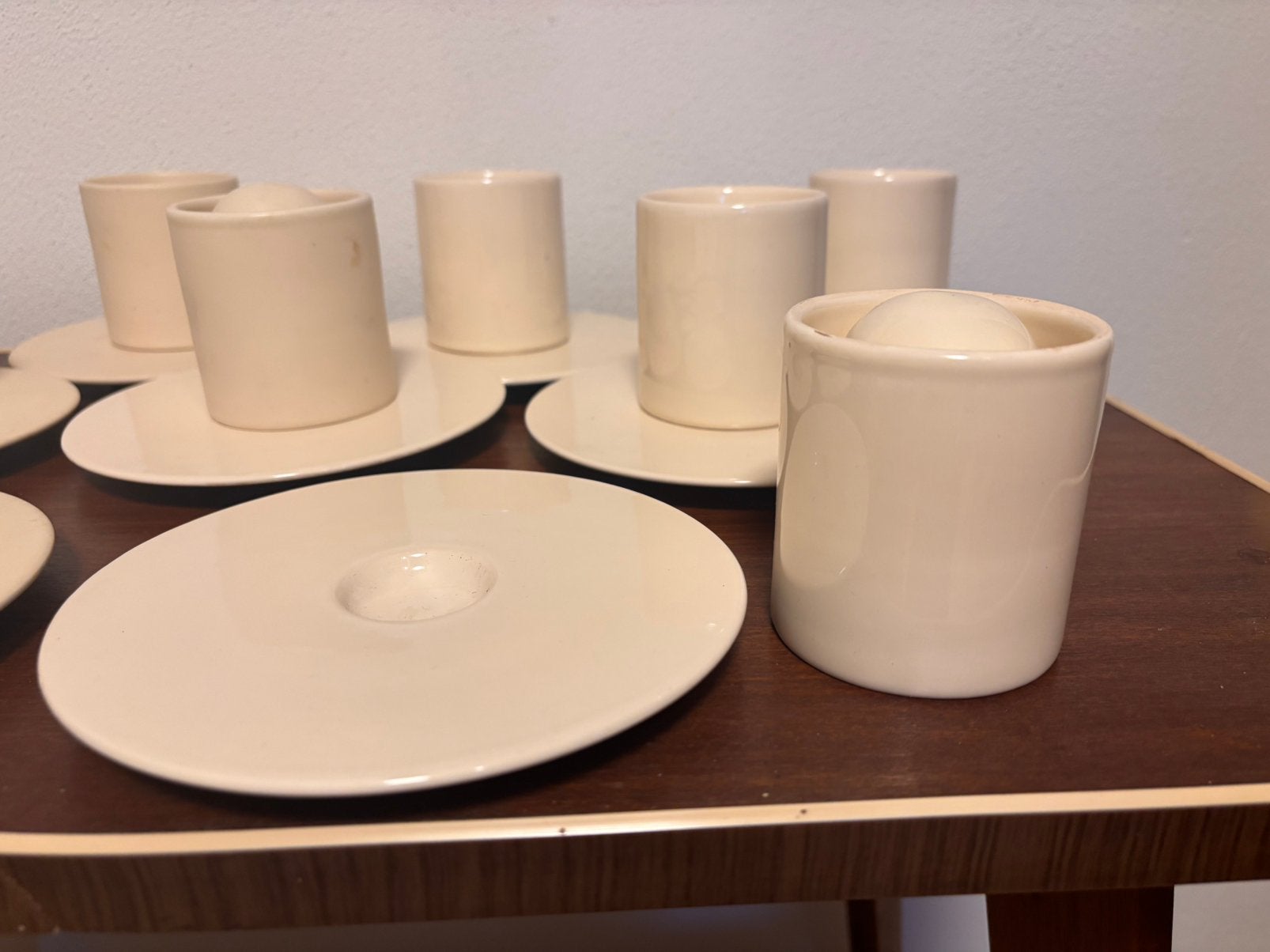 Vintage design koffiekopjes zonder oor set van 10, Ophalen of Verzenden