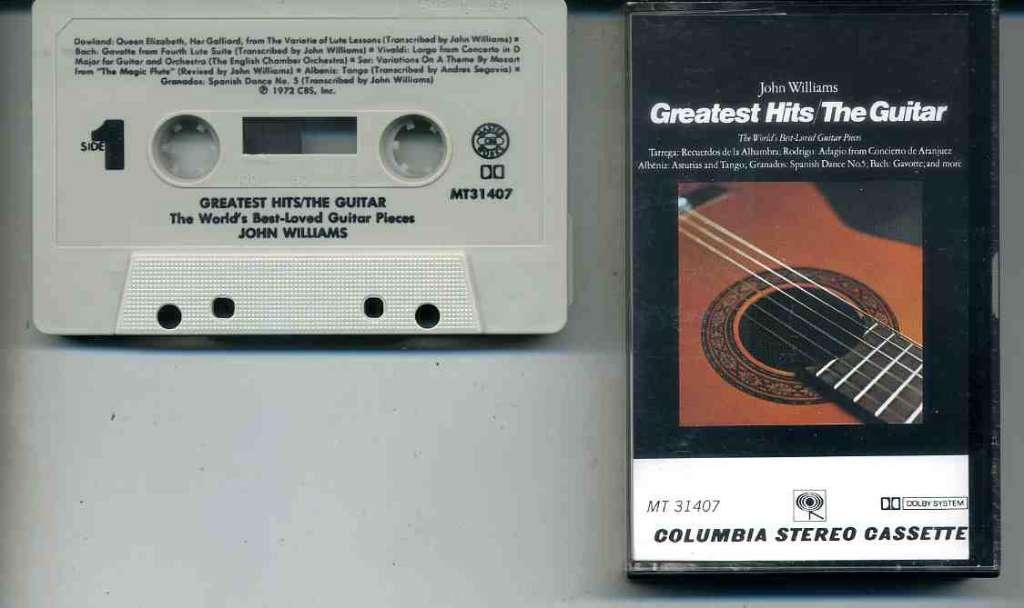John Williams – Greatest Hits/The Guitar 9 nrs cassette 1972, Klassiek, 1 bandje, Ophalen of Verzenden, Zo goed als nieuw