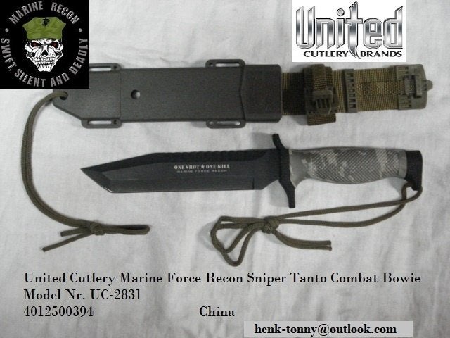 United Cutlery Marine Force Recon Sniper Tanto Bowiemes., Verzamelen, Militaria | Algemeen, Ophalen of Verzenden, Marine, Azië