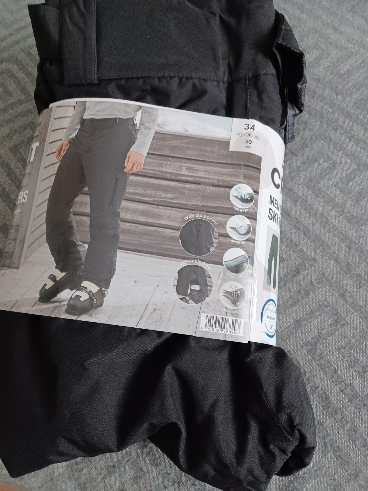 Nieuwe heren skibroek zwart maat 50, Ophalen of Verzenden
