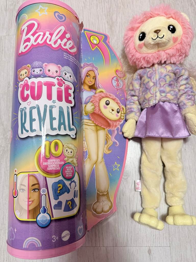 Barbie Cutie Reveal Pop met Leeuwenpak en Accessoires, Kinderen en Baby's, Speelgoed | Poppen, Ophalen of Verzenden, Zo goed als nieuw