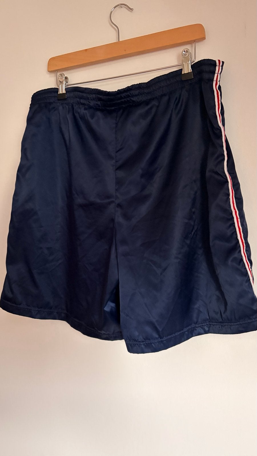 Nike Team Sports Vintage Shorts - Donkerblauw met strepen, Maat 52/54 (L), Blauw, Ophalen of Verzenden, Gedragen