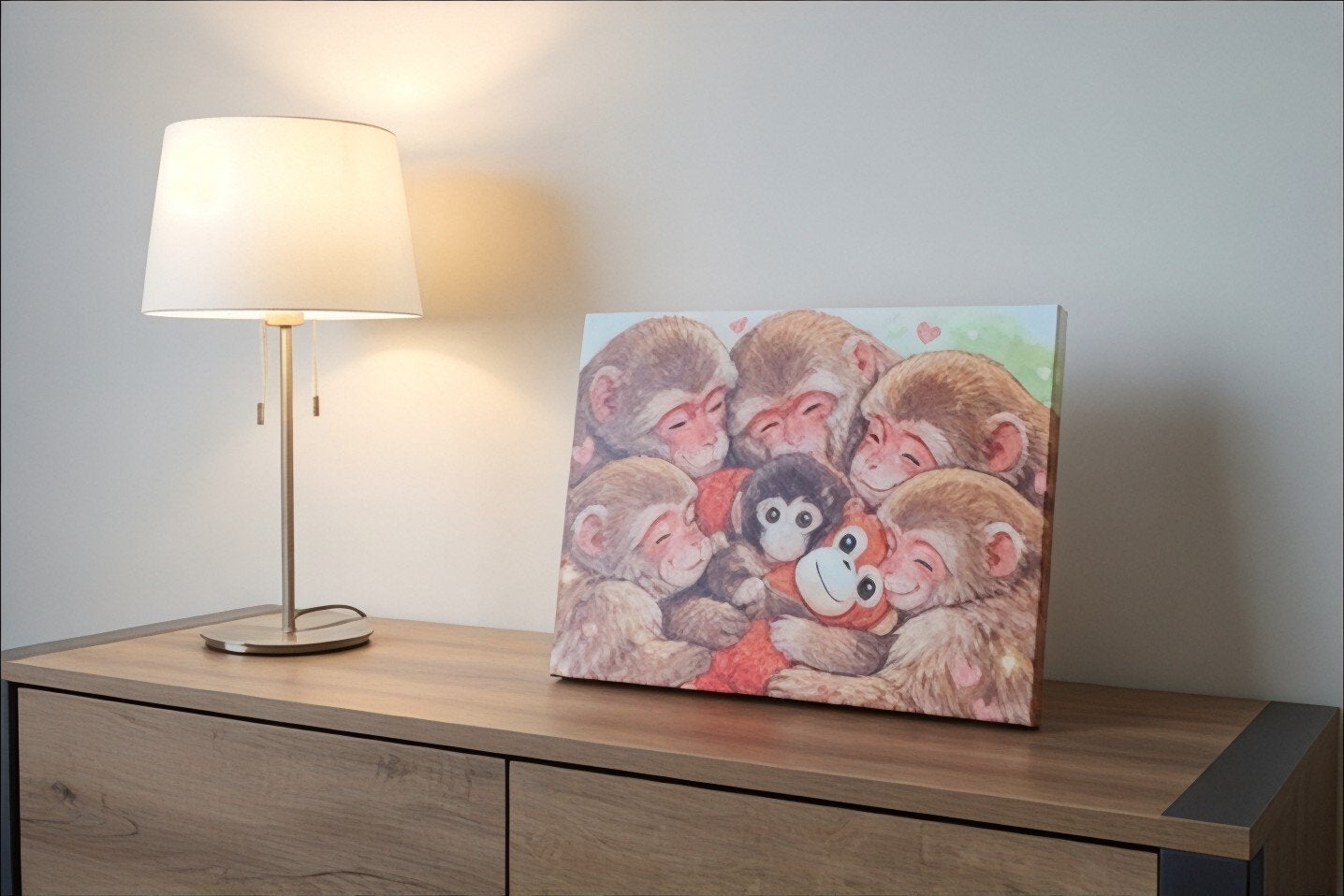Punch Aap Canvas Schilderij Monkey Canvas Print 40x30 Wand, Ophalen of Verzenden, Nieuw
