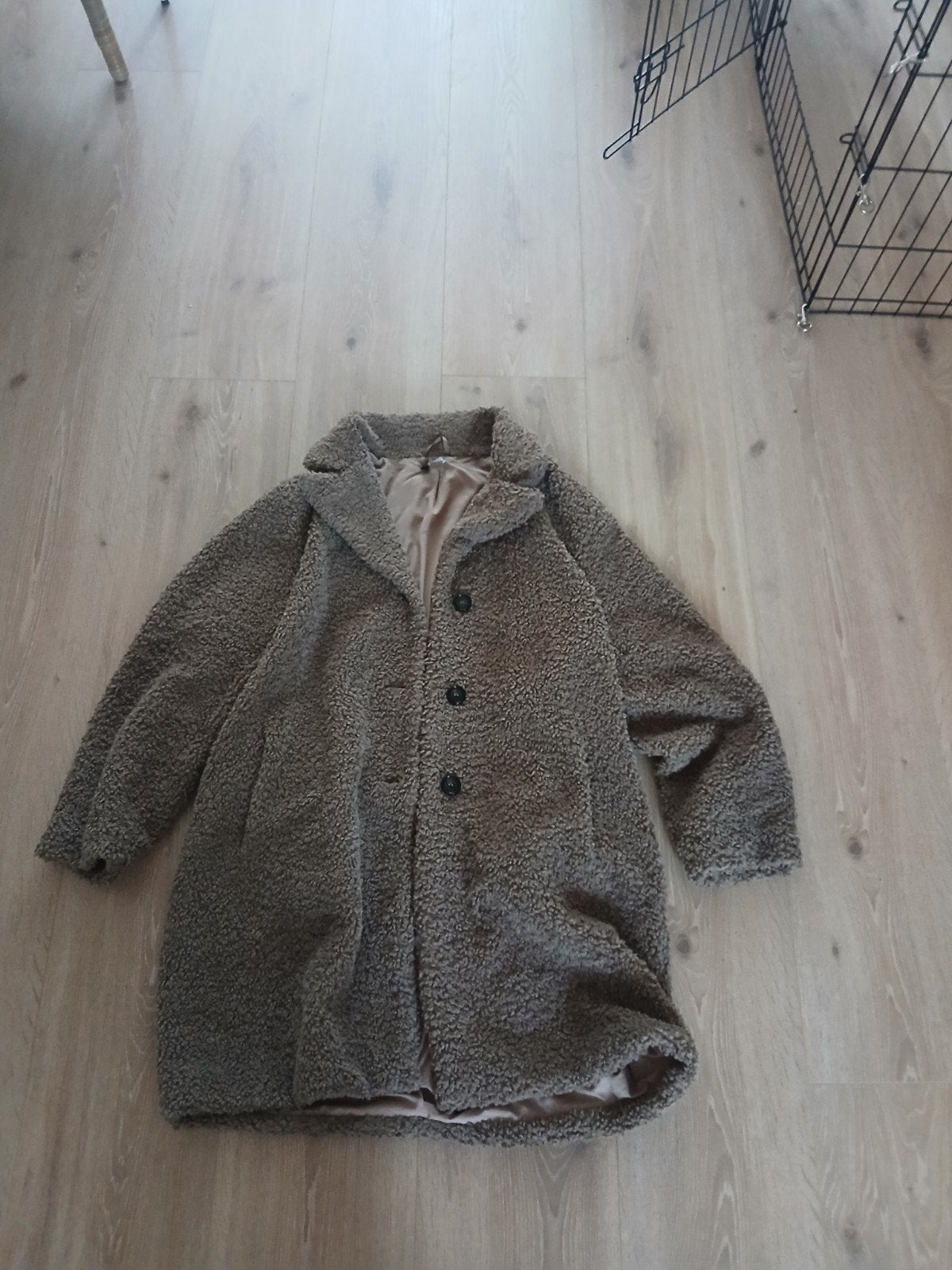 Norah teddy jas maat 46, Bruin, Maat 46/48 (XL) of groter, Ophalen of Verzenden, Zo goed als nieuw