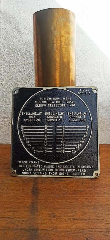 Howitzer Lot: Shell and rare aiming plaque, Verzamelen, Militaria | Tweede Wereldoorlog, Verzenden, Landmacht, Amerika, Overige typen