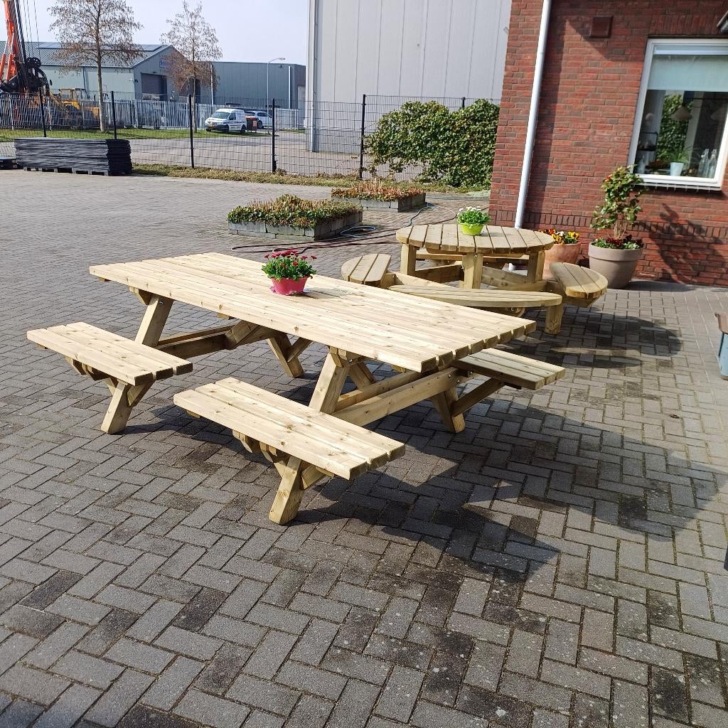 Talen 8 persoons Picknicktafel met open instap!!, Tuin en Terras, Ophalen, Nieuw