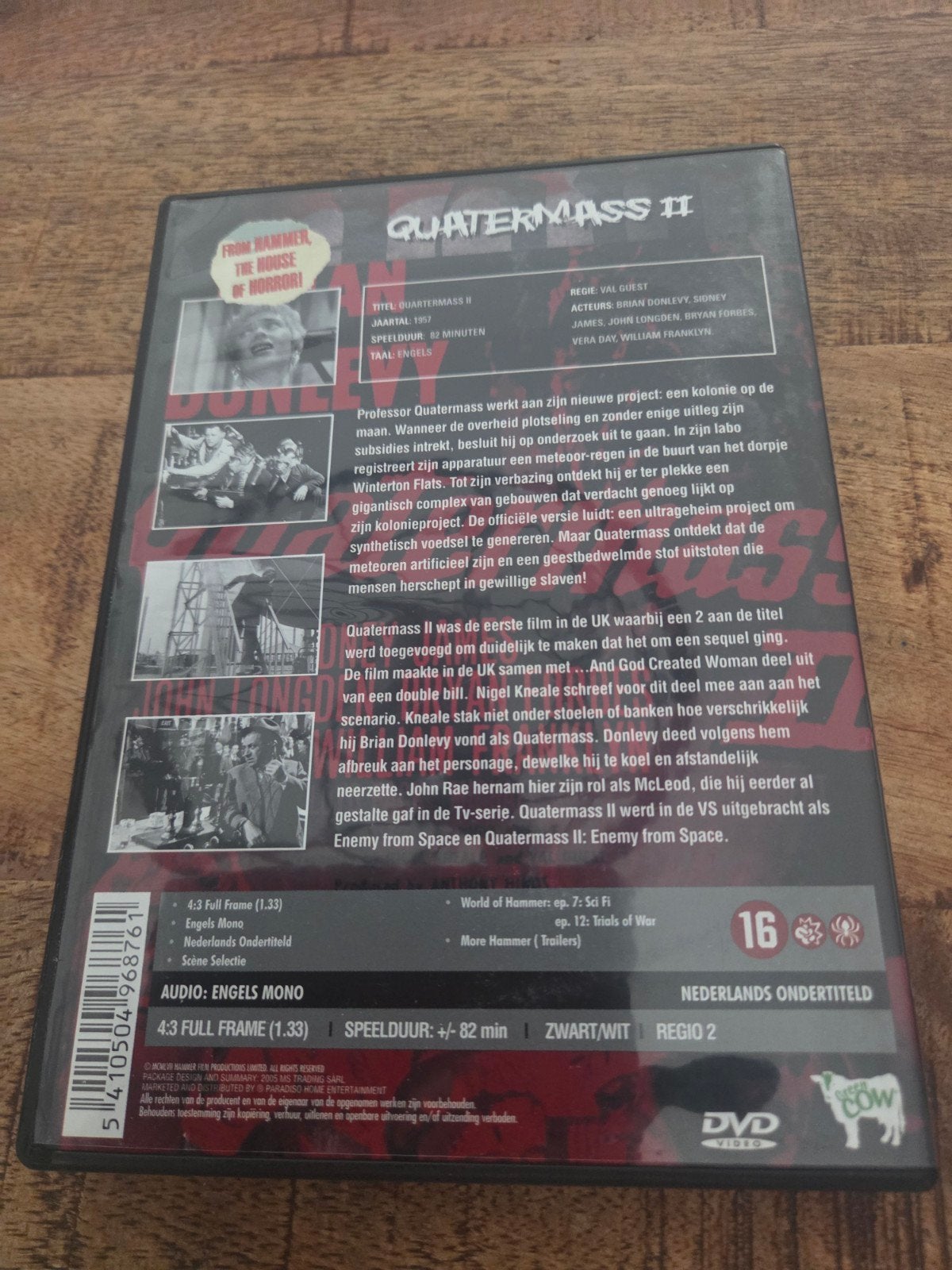 quartermass 2 dvd(1957)Hammer film/sidney james, Alle leeftijden, Ophalen of Verzenden, Zo goed als nieuw, Overige genres