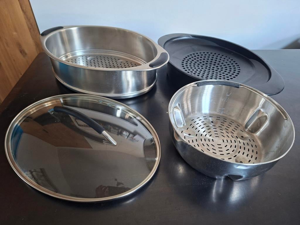 Magimix Stoomset / Stoompan - RVS met deksel, Ophalen of Verzenden, Gebruikt