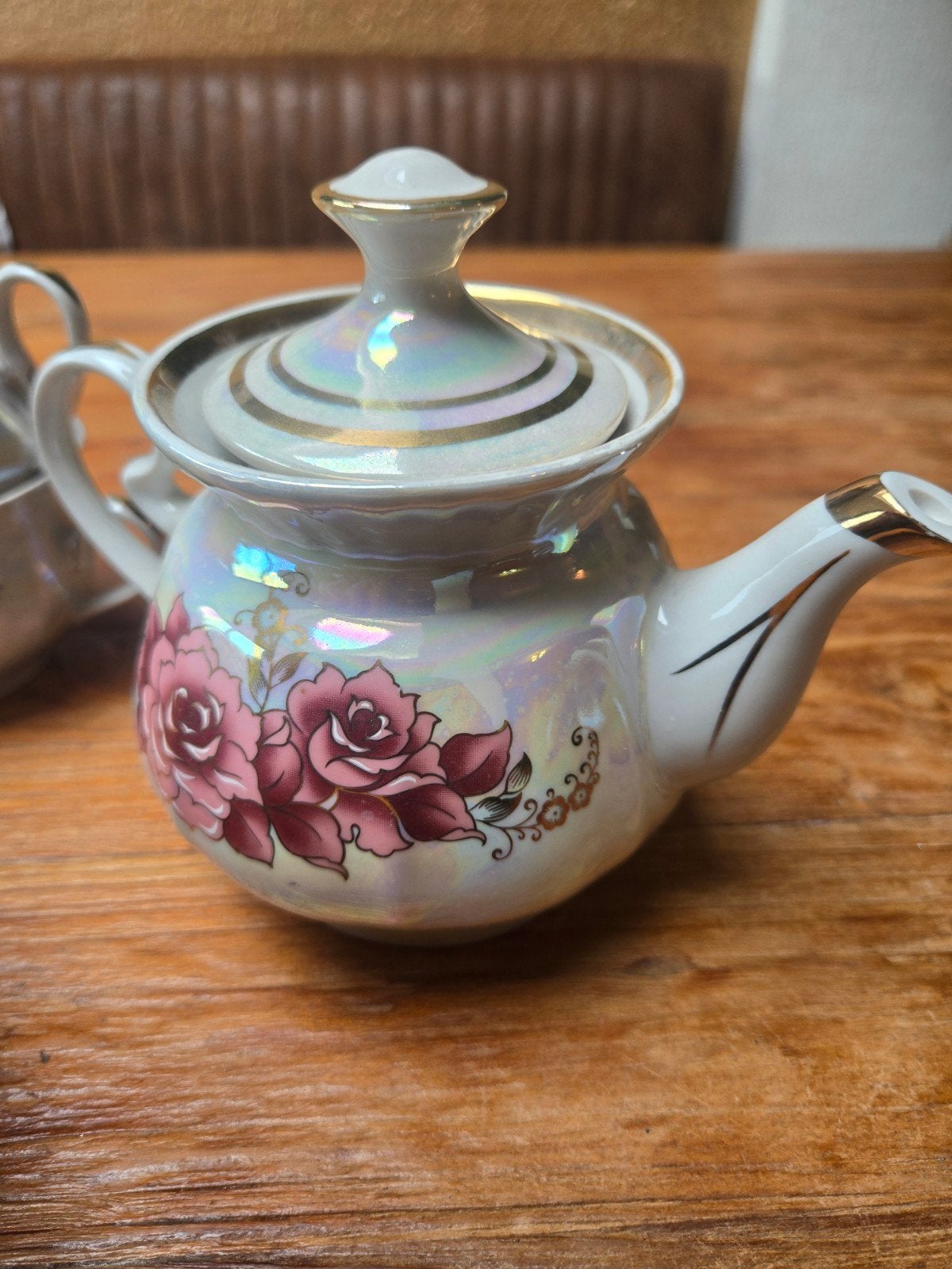 Supermooi, extreem glanzend, compleet thee servies, vintage!, Ophalen of Verzenden, Zo goed als nieuw, Overige stijlen, Porselein