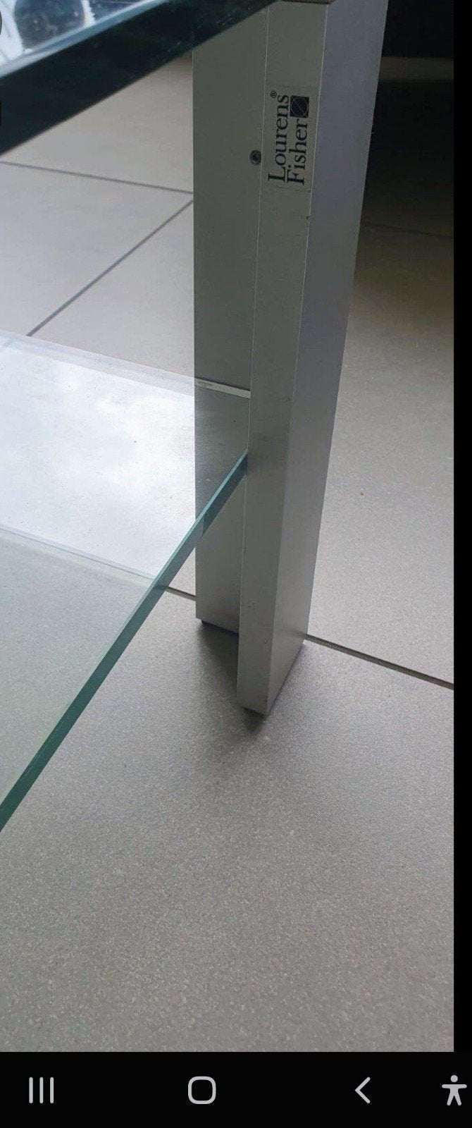 Glazen salontafel met metalen onderstel, Ophalen, 50 – 75, 100 tot 150 cm, 50 tot 100 cm
