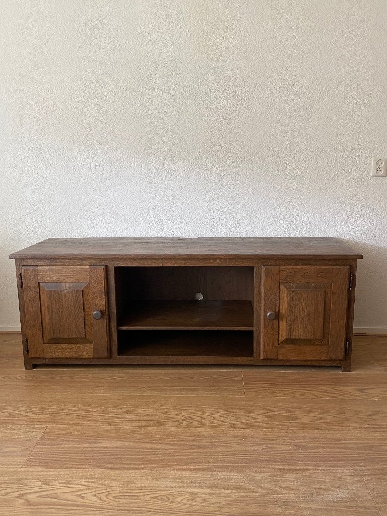 Tv meubel massief eiken  gratis, Ophalen, Gebruikt, 150 tot 200 cm, Eikenhout