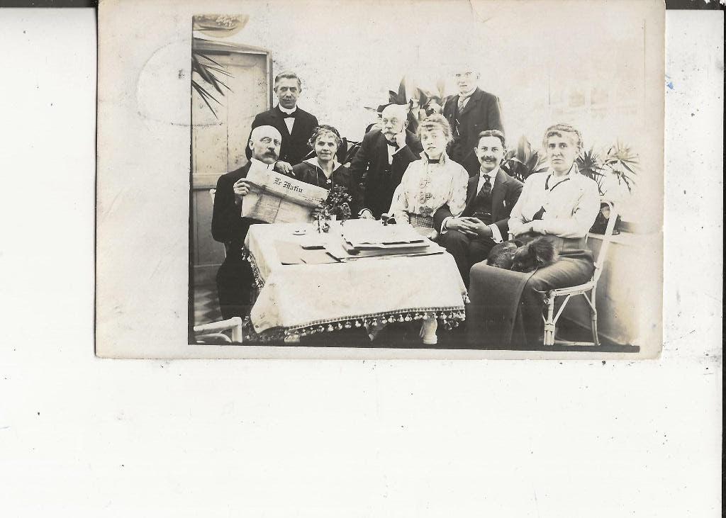 Belgie Onbekend gezelschap rond de tafel Frankering! 1918, Ophalen of Verzenden, Voor 1920, Gelopen, België en Luxemburg