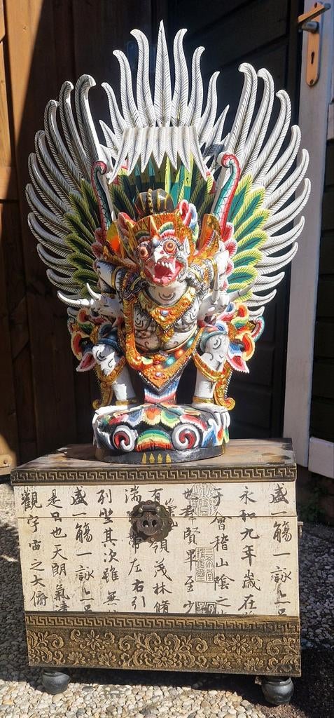 Groot Balinees Garuda Beeld Handgestoken Houtsnijwerk  62cm, Antiek en Kunst, Kunst | Niet-Westerse kunst, Ophalen