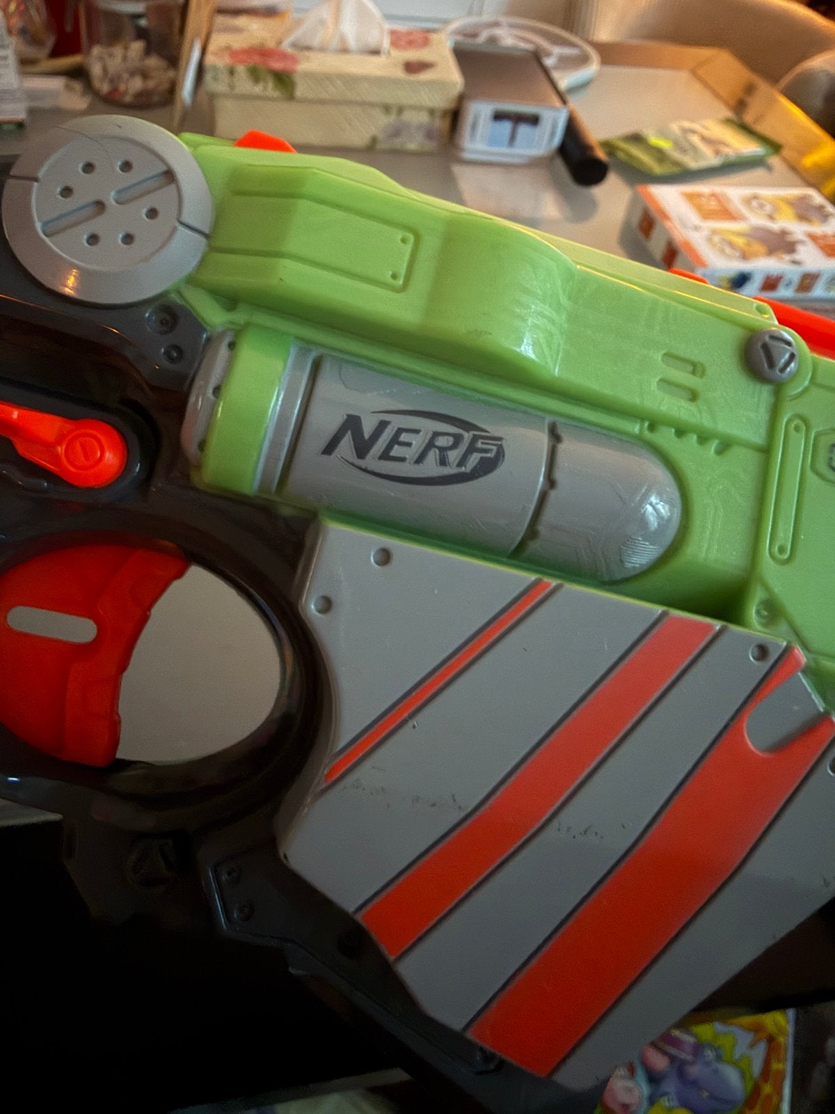 Nerf Vortex Proton Blaster - Groen/Oranje, Verzamelen, Ophalen of Verzenden, Gebruikt