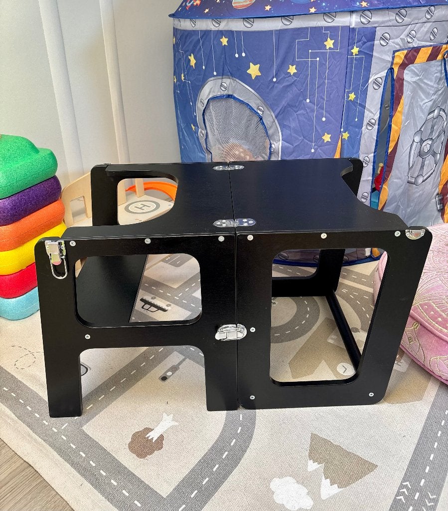 Jindl Montessori leertoren 2-in-1 zwart, Kinderen en Baby's, Ophalen, Zo goed als nieuw, Overige typen