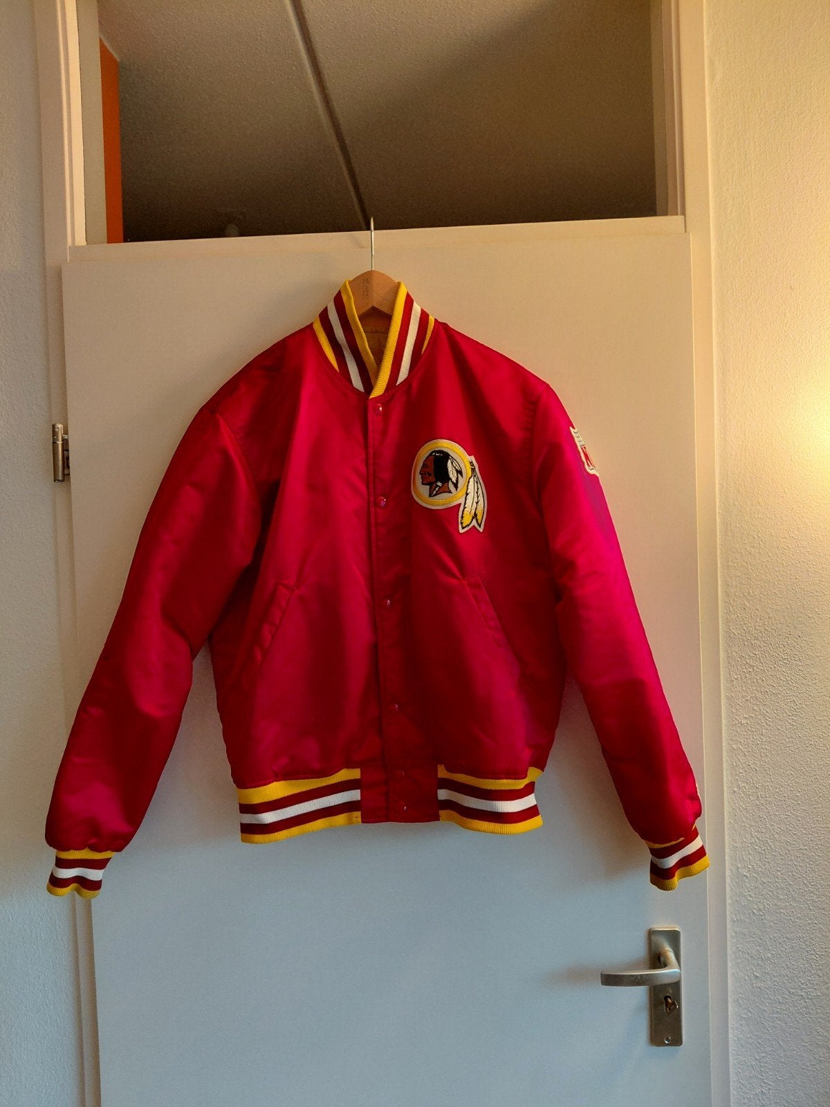vintage 90s washington redskins bomber jacket maat m, Ophalen of Verzenden, Maat 48/50 (M), Rood, Starter