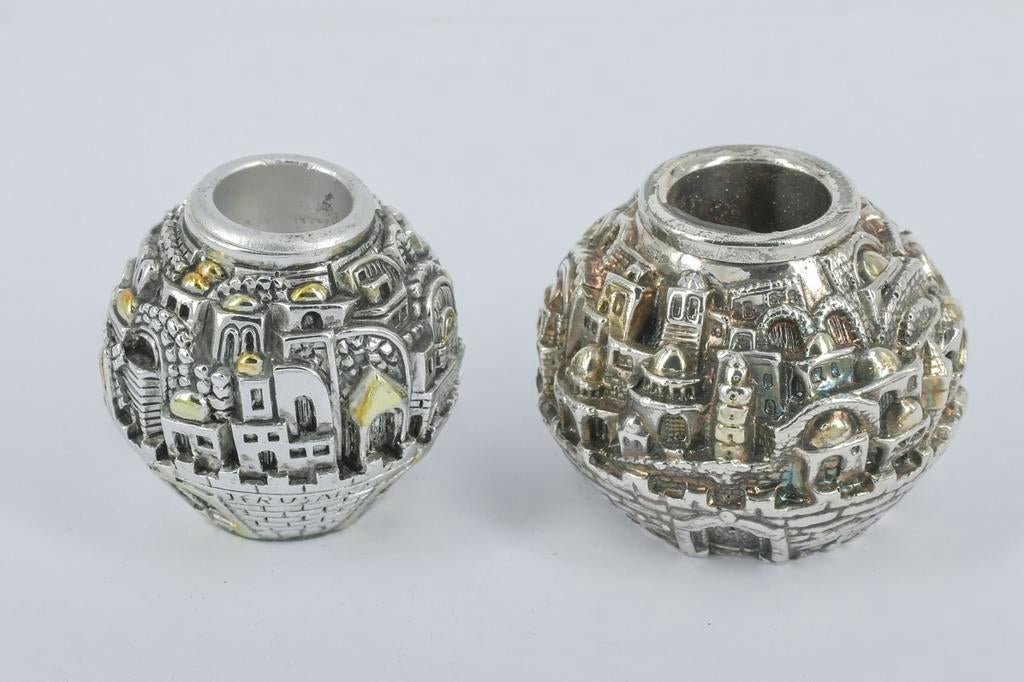 2 ZILVEREN  KANDELAARS  , ISRAËL, Ophalen of Verzenden, Zilver