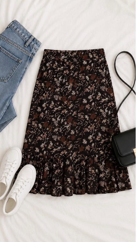 Moscow midi skirt nieuw maat XS, Ophalen, Bruin, Nieuw, Onder de knie