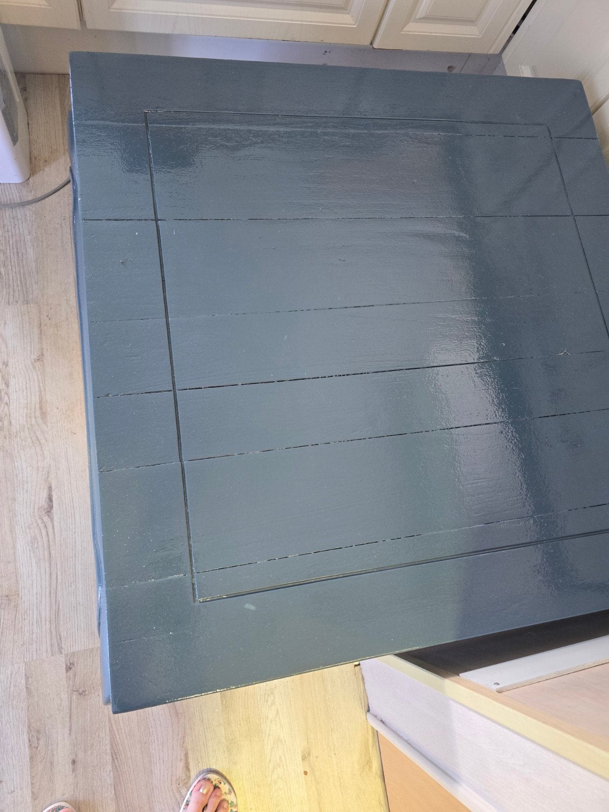 Opium tafel turquoise blaauw, Ophalen, 50 tot 100 cm, 50 tot 100 cm, Vierkant